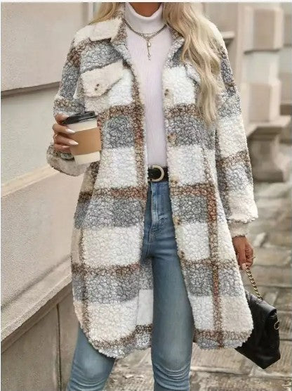 Maude Plaid Teddy Jacket