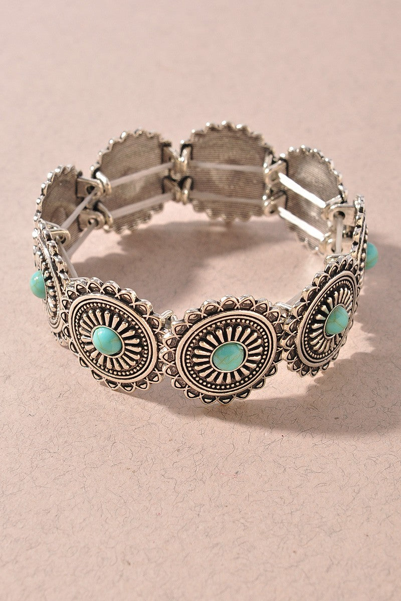Western Medallion Stretch Bracelet