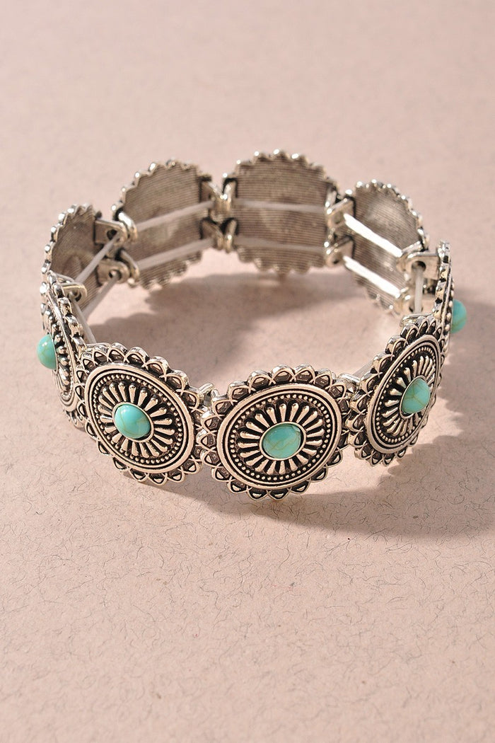 Western Medallion Stretch Bracelet
