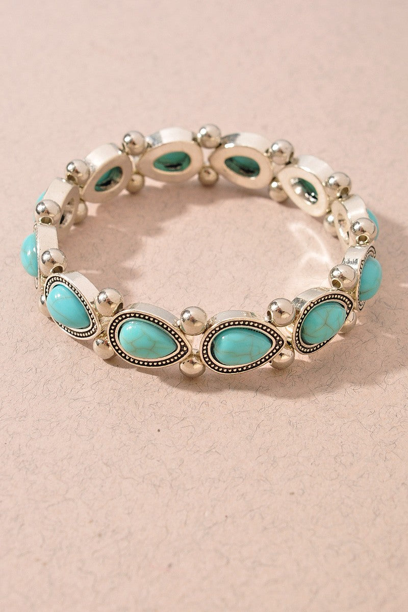 Western Turquoise Stretch Bracelet