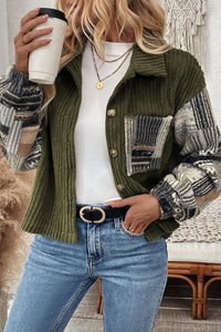 Destiny Ribbed Fleece Patterned Jacket