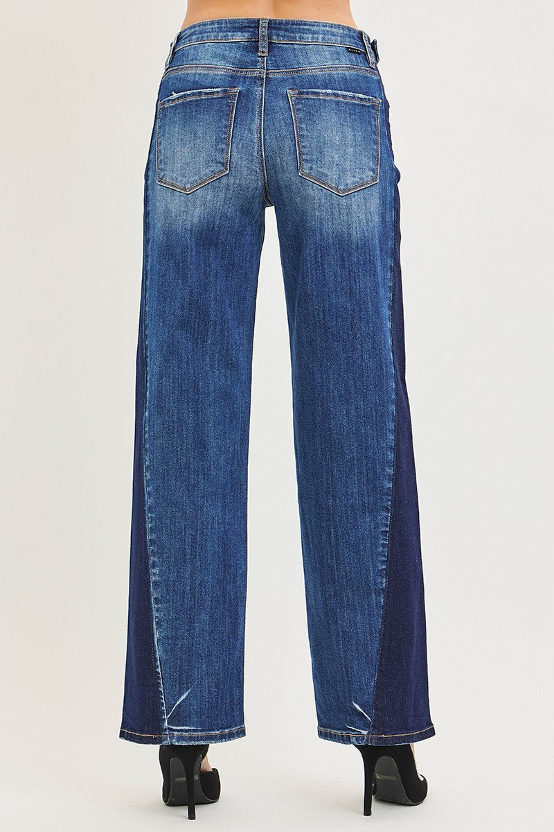 RISEN Contrast Wash Baggy Jeans