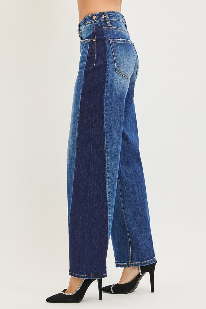 RISEN Contrast Wash Baggy Jeans