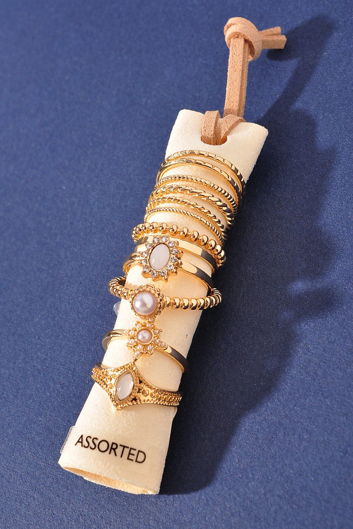 Gemstone Gold Ring Set