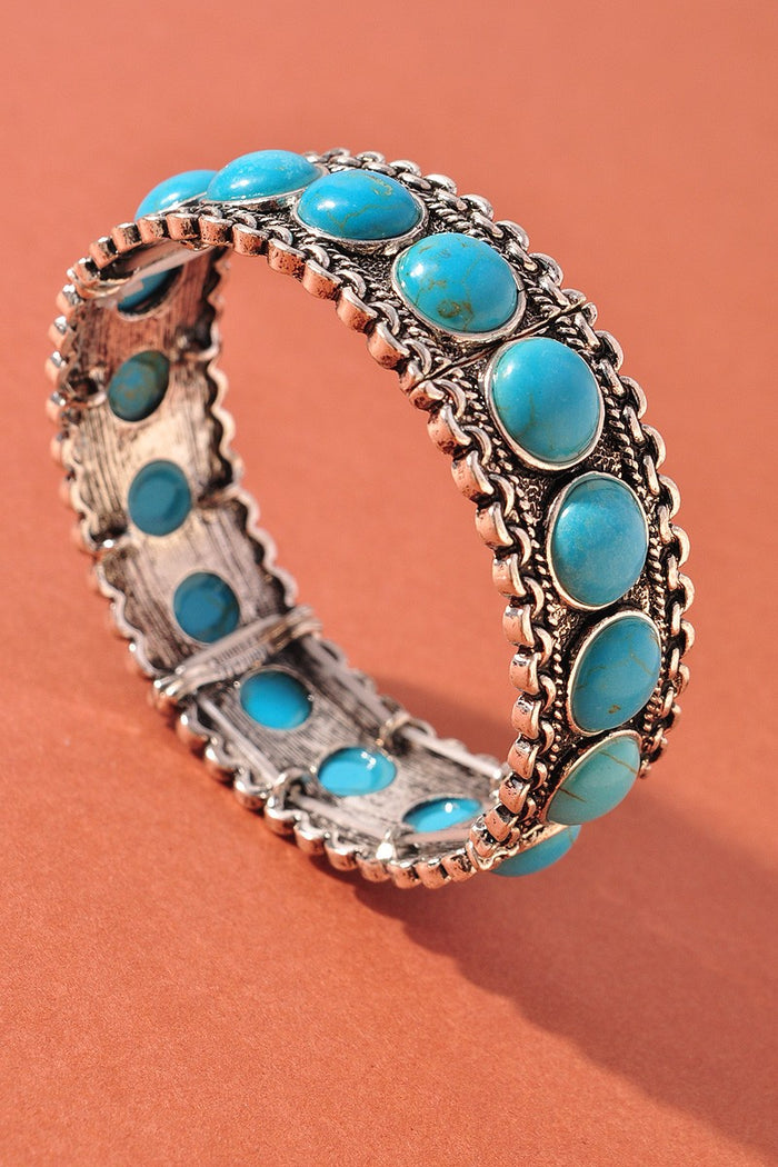 Turquoise Stone Stretch Bracelet