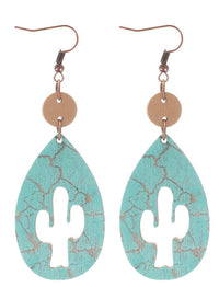 Wooden Western Earrings