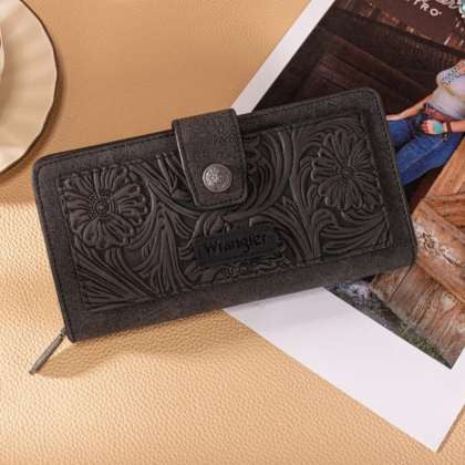 Wrangler Leather Tooled Wallet