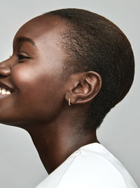 Gold Sparkling Row Eternity Hoop Earrings