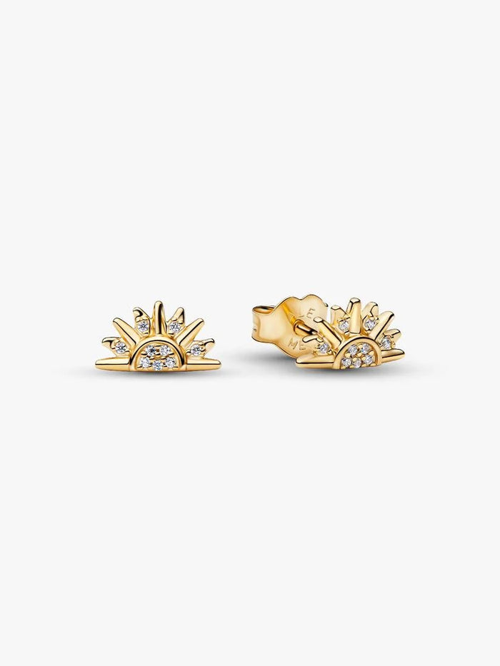 Celestial Sparkling Sun Stud Earrings