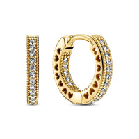 Pavé Heart Hoop Earrings