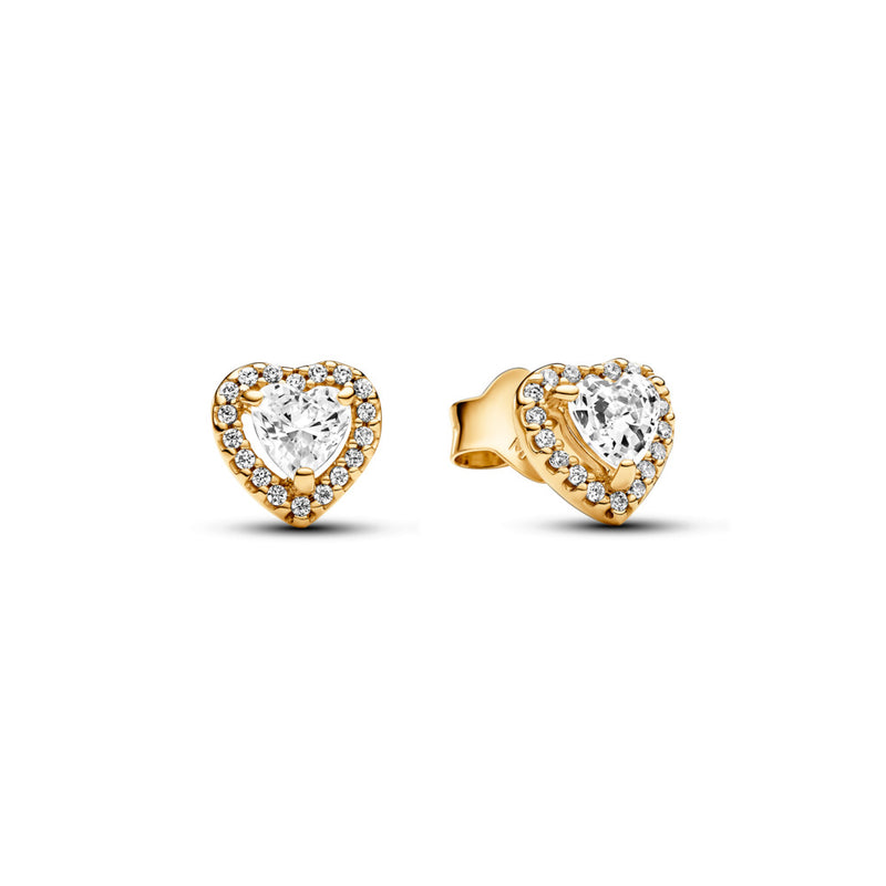 Sparkling Elevated Heart Stud Earrings