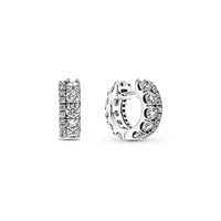 Double Band Pave Hoop Earrings