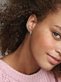 Double Band Pave Hoop Earrings