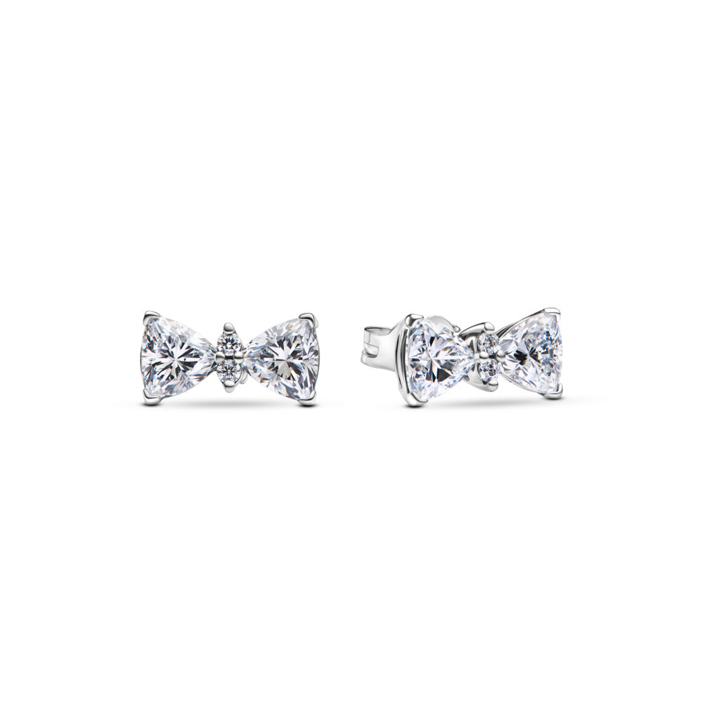 Sparkling Bow Stud Earrings