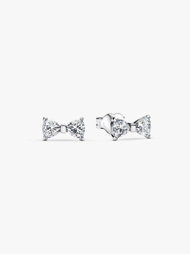 Sparkling Bow Stud Earrings