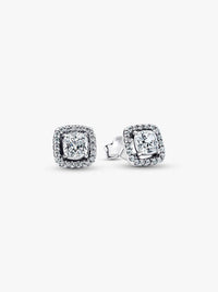 Square Halo Stud Earrings