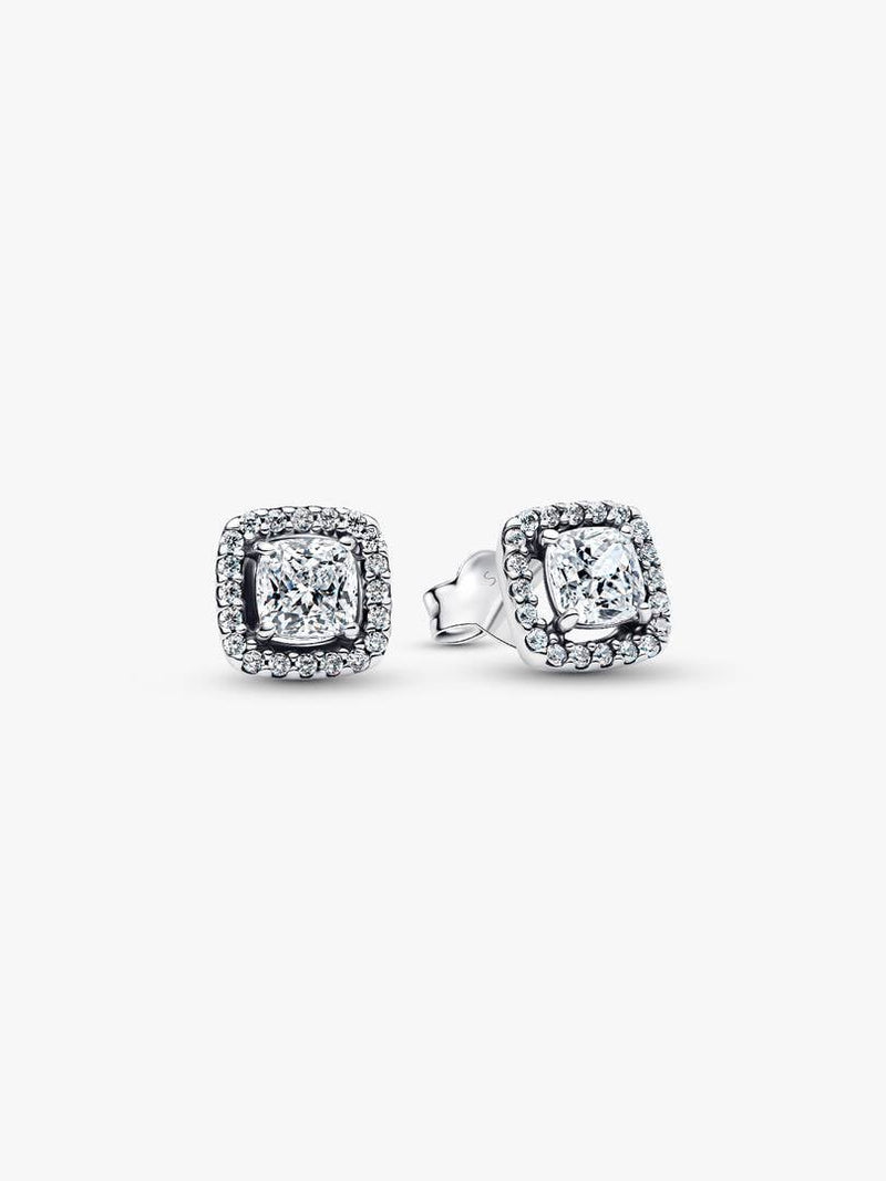 Square Halo Stud Earrings