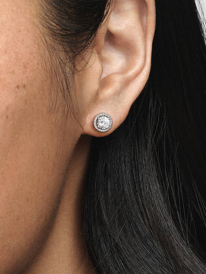 Round Sparkle Stud Earrings