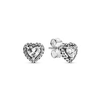 Elevated Silver Heart Stud Earrings