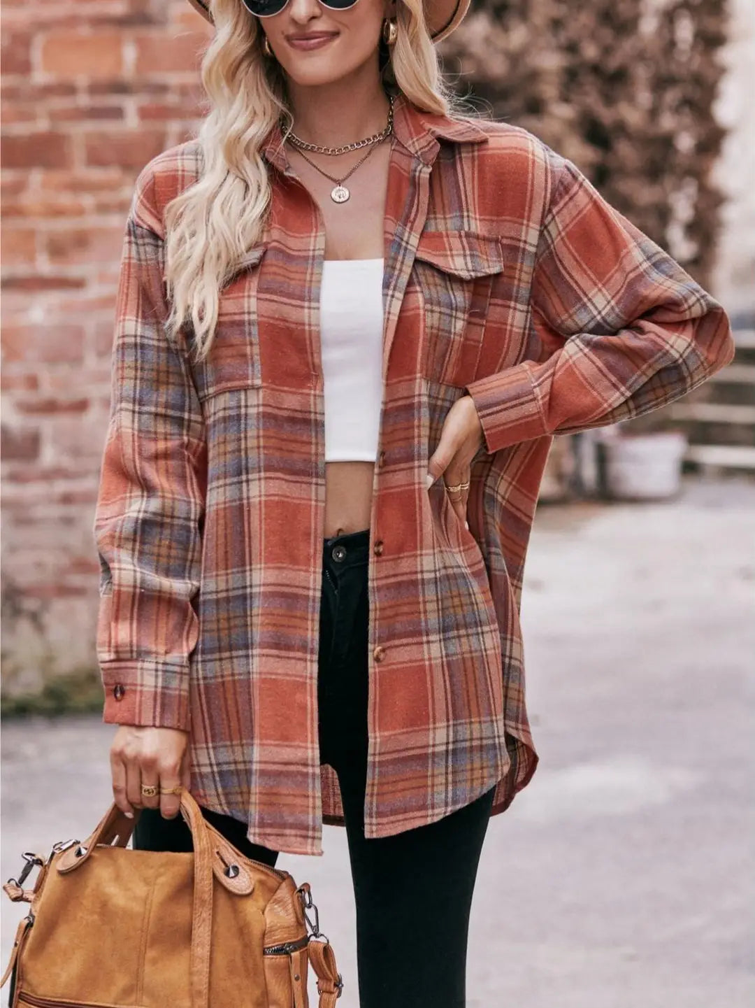 Angie Oversized Plaid Shirt