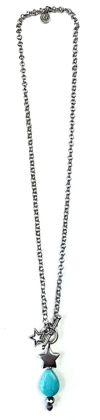Turquoise Star Toggle Pendant Necklace