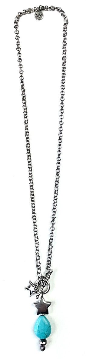 Turquoise Star Toggle Pendant Necklace