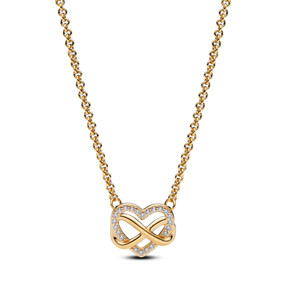 Sparkling Infinity Heart Collier Necklace