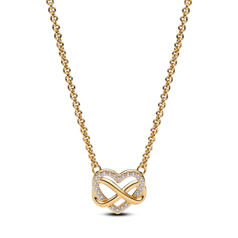 Sparkling Infinity Heart Collier Necklace