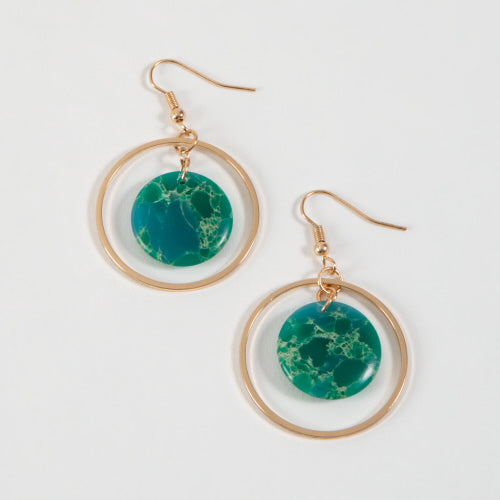 Marbled Green Dangle Earrings
