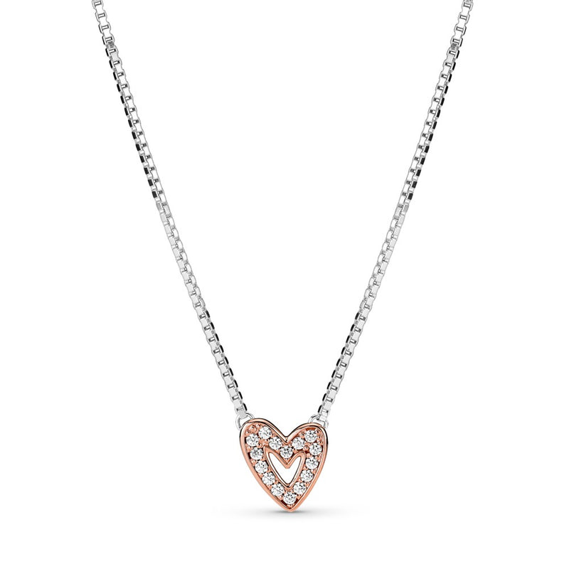 Heart 14k rose gold-plated and sterling silver