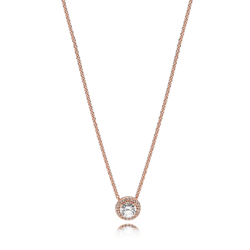 Pandora Rose necklace with clear cubic zirconia