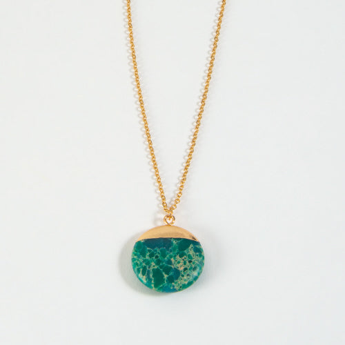 Marbled Green Pendant Necklace