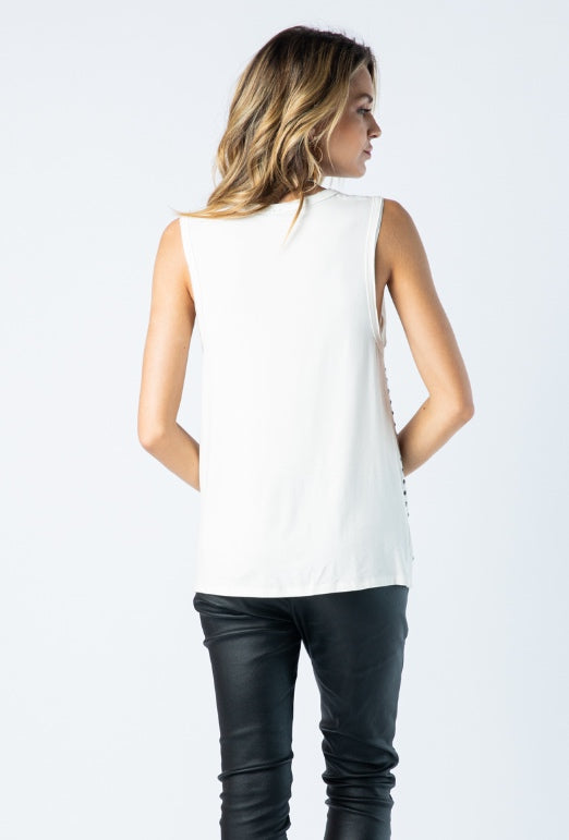 Effie Studded Tank - Cream