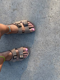 Birkenstock Arizona Suede Leather Sandals - Taupe (Regular/Wide)