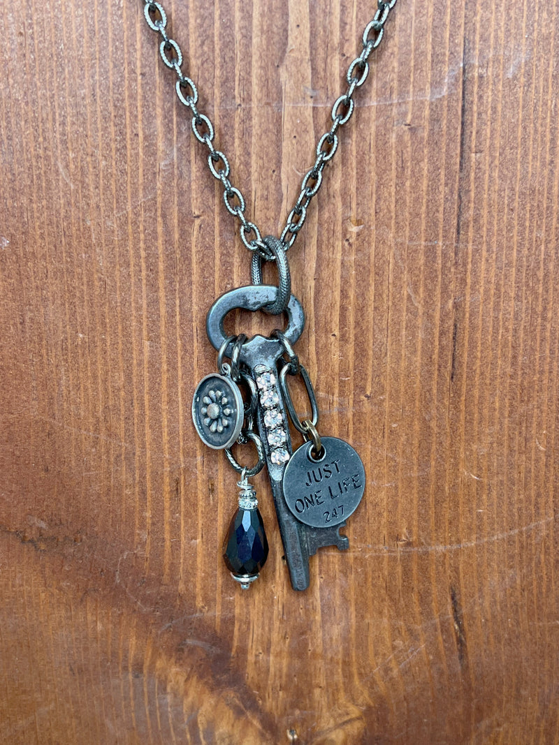 Vintage Key Multi-Pendant Necklace