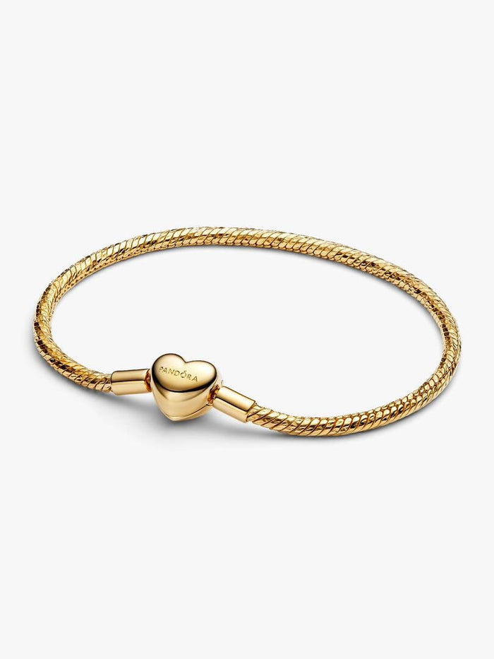 Heart Clasp Faceted Snake Chain Bracelet
