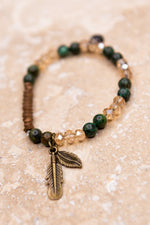 Feather Charm Beaded Bracelet