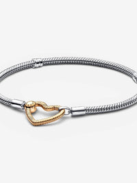 Pandora Moments Heart Closure Snake Chain Bracelet 19cm