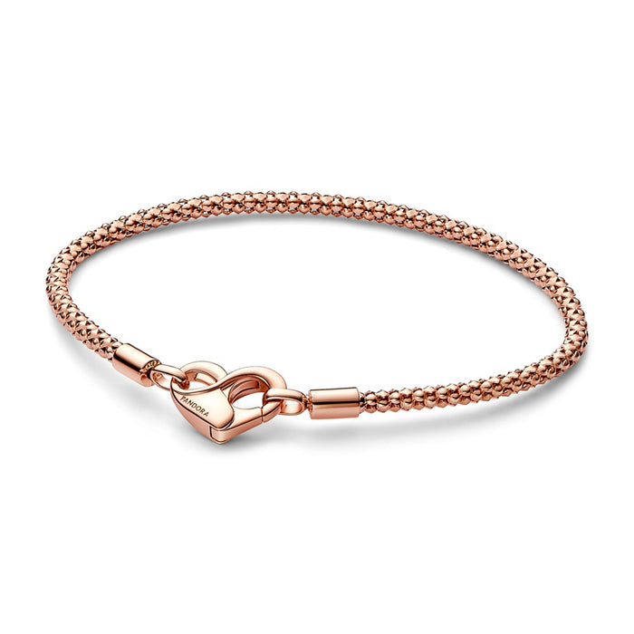 Studded chain 14k rose gold-plated bracelet w 21cm