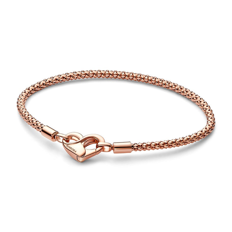 Studded chain 14k rose gold-plated bracelet w 21cm