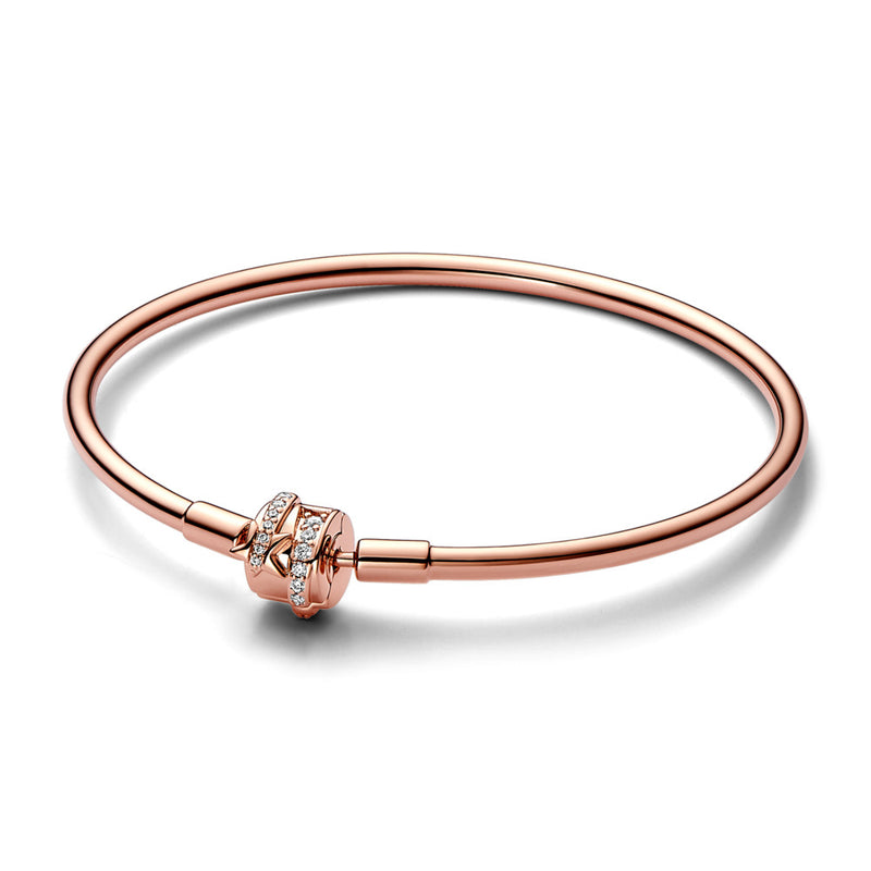 14k Rose gold-plated bangle with shooting star 19cm