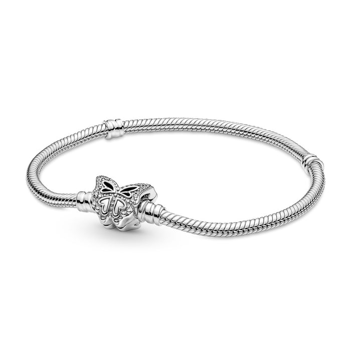 Pandora Moments Butterfly Clasp Snake Chain Bracelet 17cm