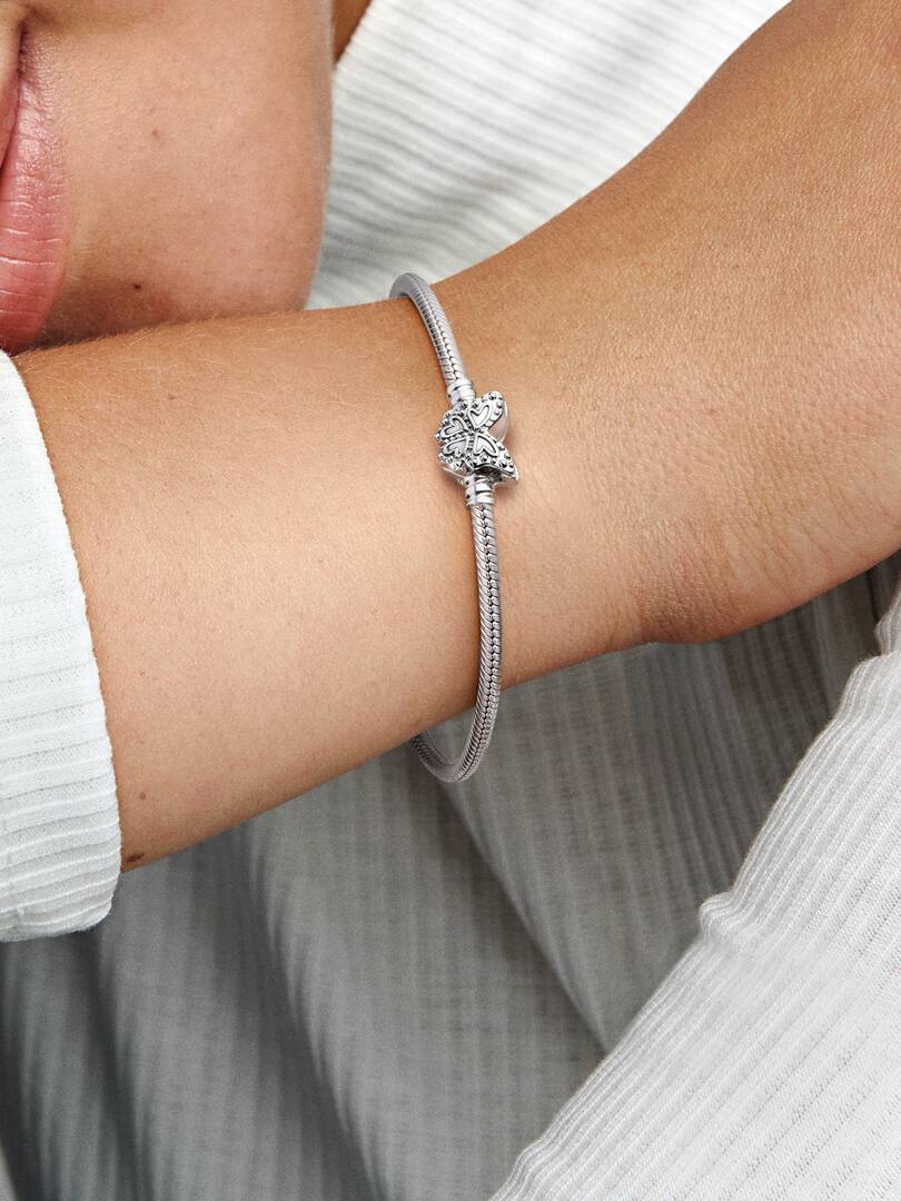 Butterfly Clasp Snake Chain Bracelet