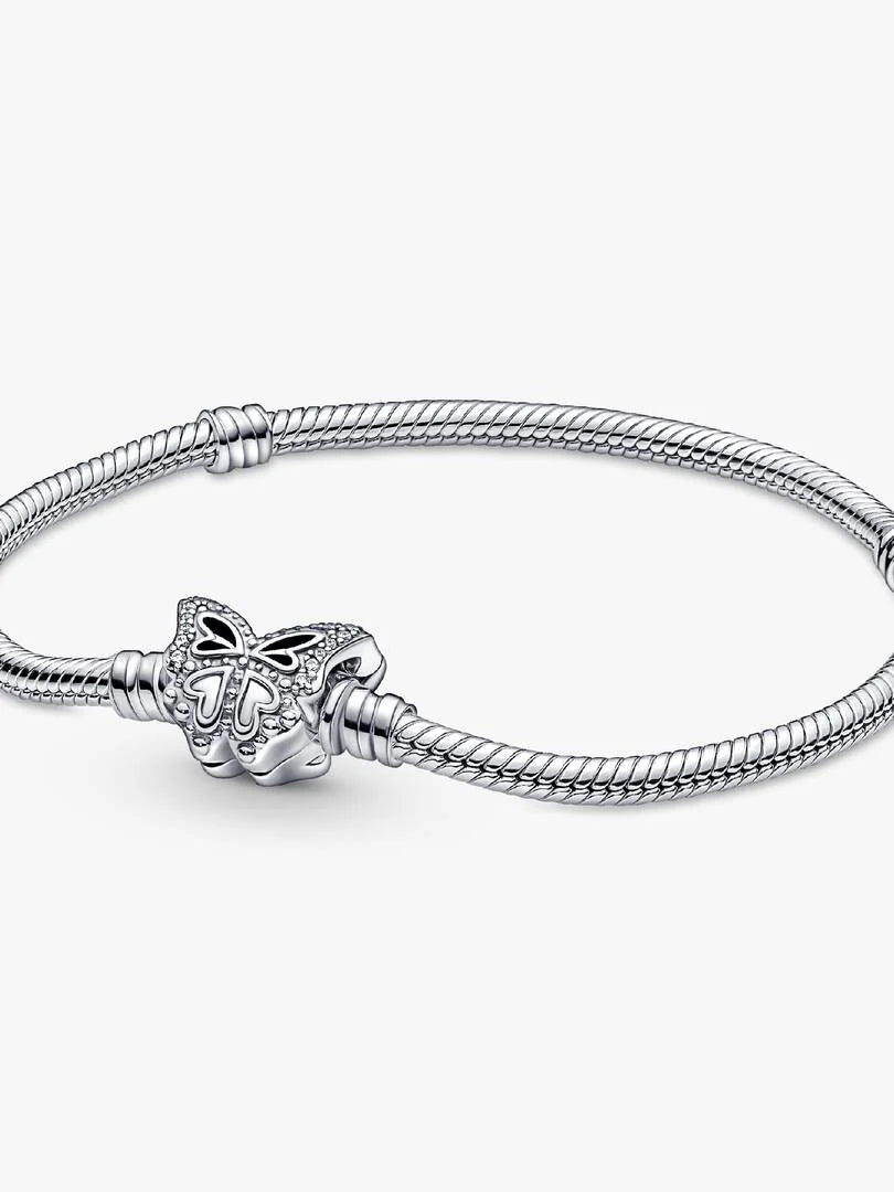 Butterfly Clasp Snake Chain Bracelet
