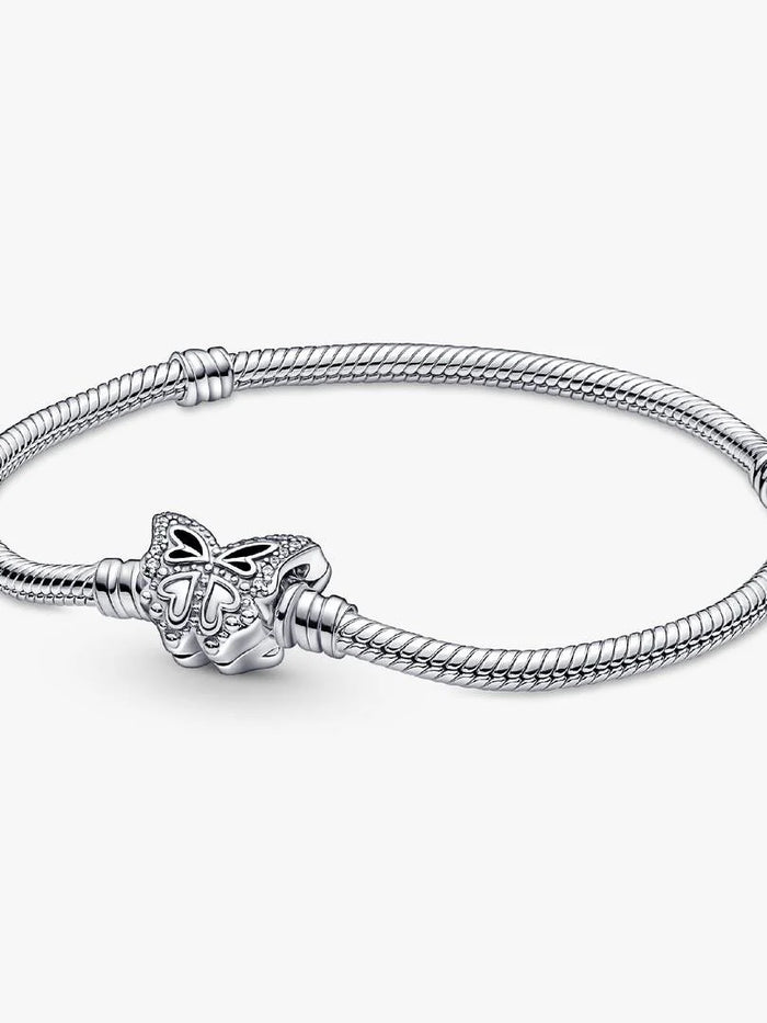 Butterfly Clasp Snake Chain Bracelet