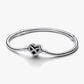 Sparkling Infinity Heart Clasp Snake Chain Bracelet