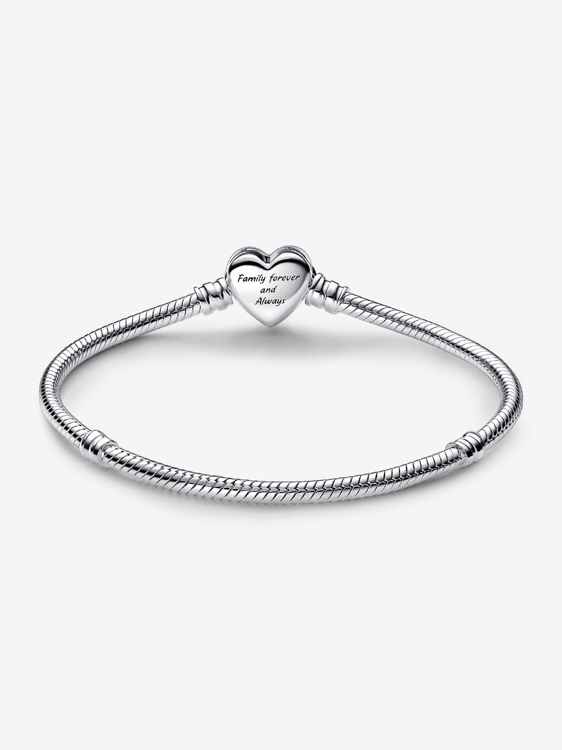 Sparkling Infinity Heart Clasp Snake Chain Bracelet
