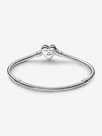Sparkling Infinity Heart Clasp Snake Chain Bracelet