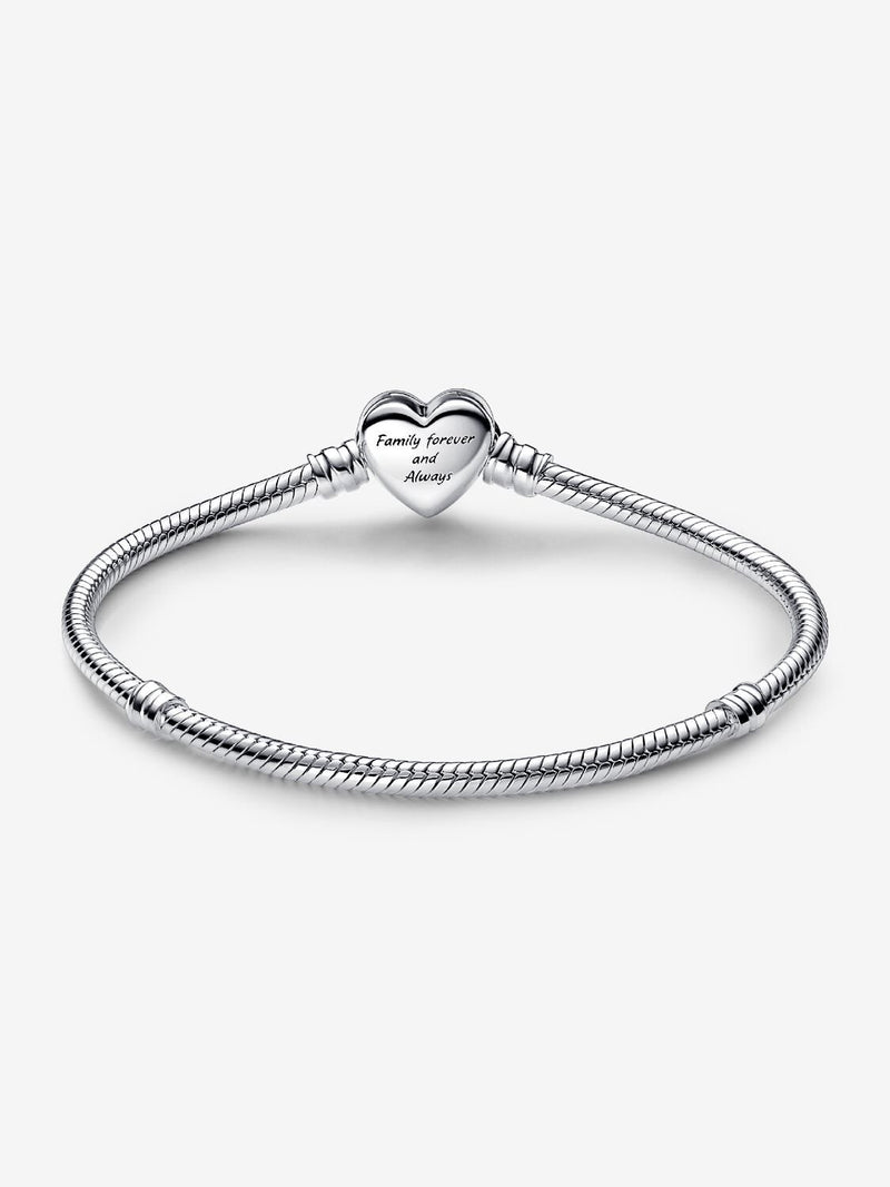 Sparkling Infinity Heart Clasp Snake Chain Bracelet