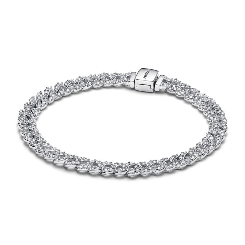 Pandora Timeless PavÃ© Cuban Chain Bracelet 20cm